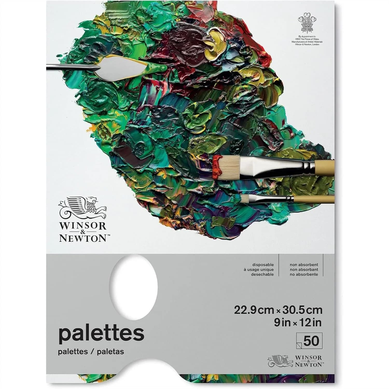Professional Tear Off Palette Paper Pad 50 Sheets for Oil Acrylic Paint Mixing 9x12 Inch