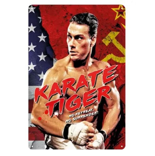 Poster in Metallo del Film Karate Tiger Jean Claude Van Damme, Targa in Latta 20x30cm - Alluminio