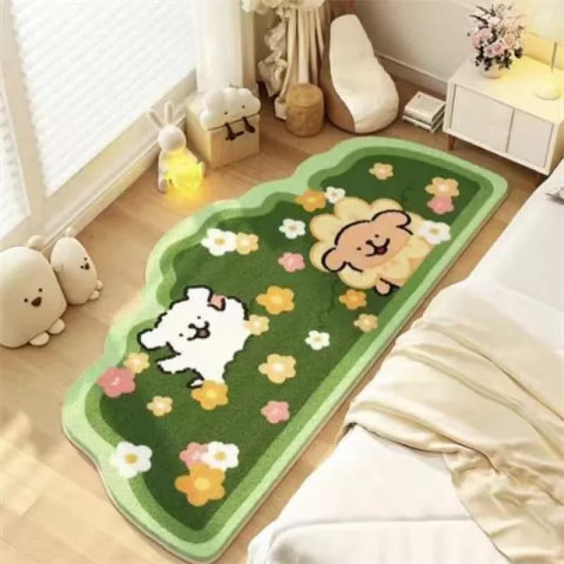 VIKAMA Cartoon-Style Bedroom Bedside Rug, Living Room, Children's Room, Ceiling Fan, Long Strip Of Velvet Carpet Home Decoration