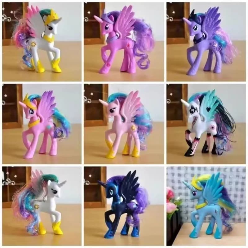 My Little Pony 14 cm Figure Anime Twilight Sparkle Principessa Celestia Pinkie Pie Rarity Fluttershy Queen Chrysalis Giocattolo Regali per bambini