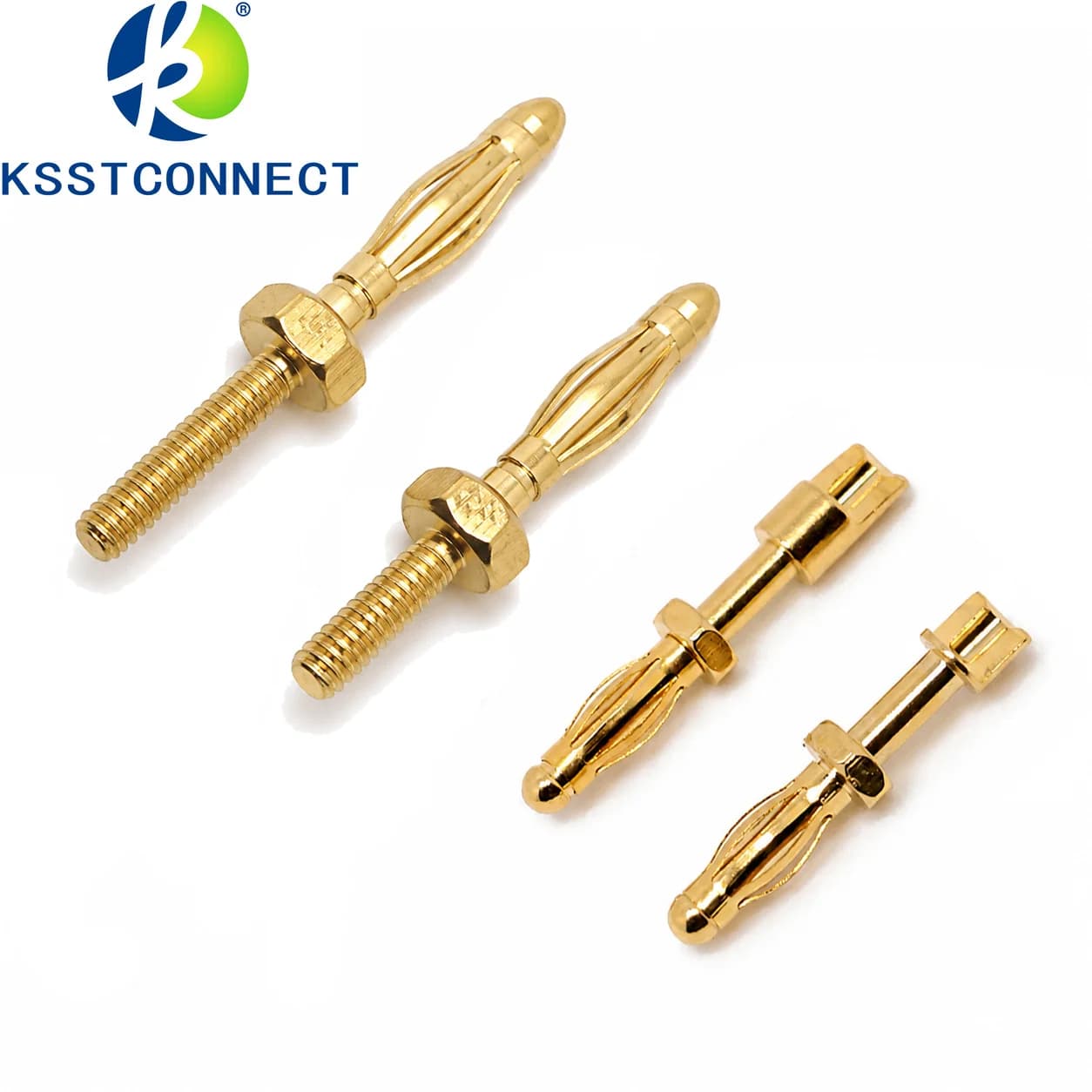 20pcs brass gold-plated 2mm 2.5mm non-insulated bare banana plug M2 thread experimental terminal