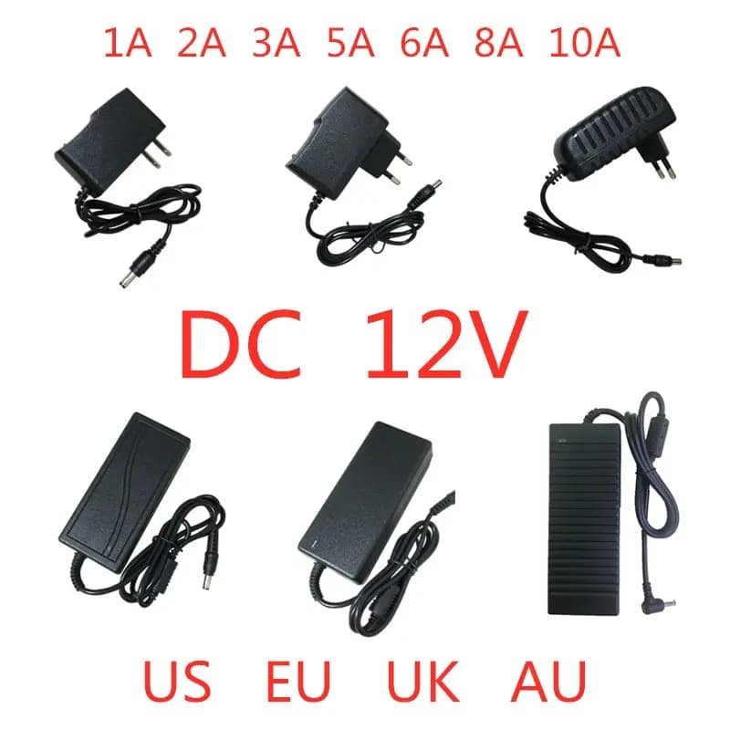 AC 100 V-240 V DC 12 V 1A 2A 3A 5A 6A 8A 10A Adattatore di Alimentazione 12 V Volt Trasformatore di Illuminazione Convertitore Per LED Luce di Striscia CCTV