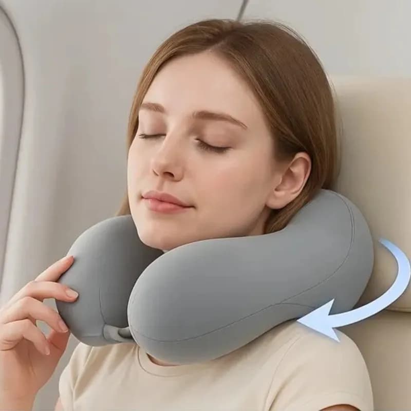1 pz Memory Foam a forma di U Cuscino per il collo da viaggio Cuscino di supporto per il collo per aereo Auto Ufficio Piscando Cuscino cervicale portatile