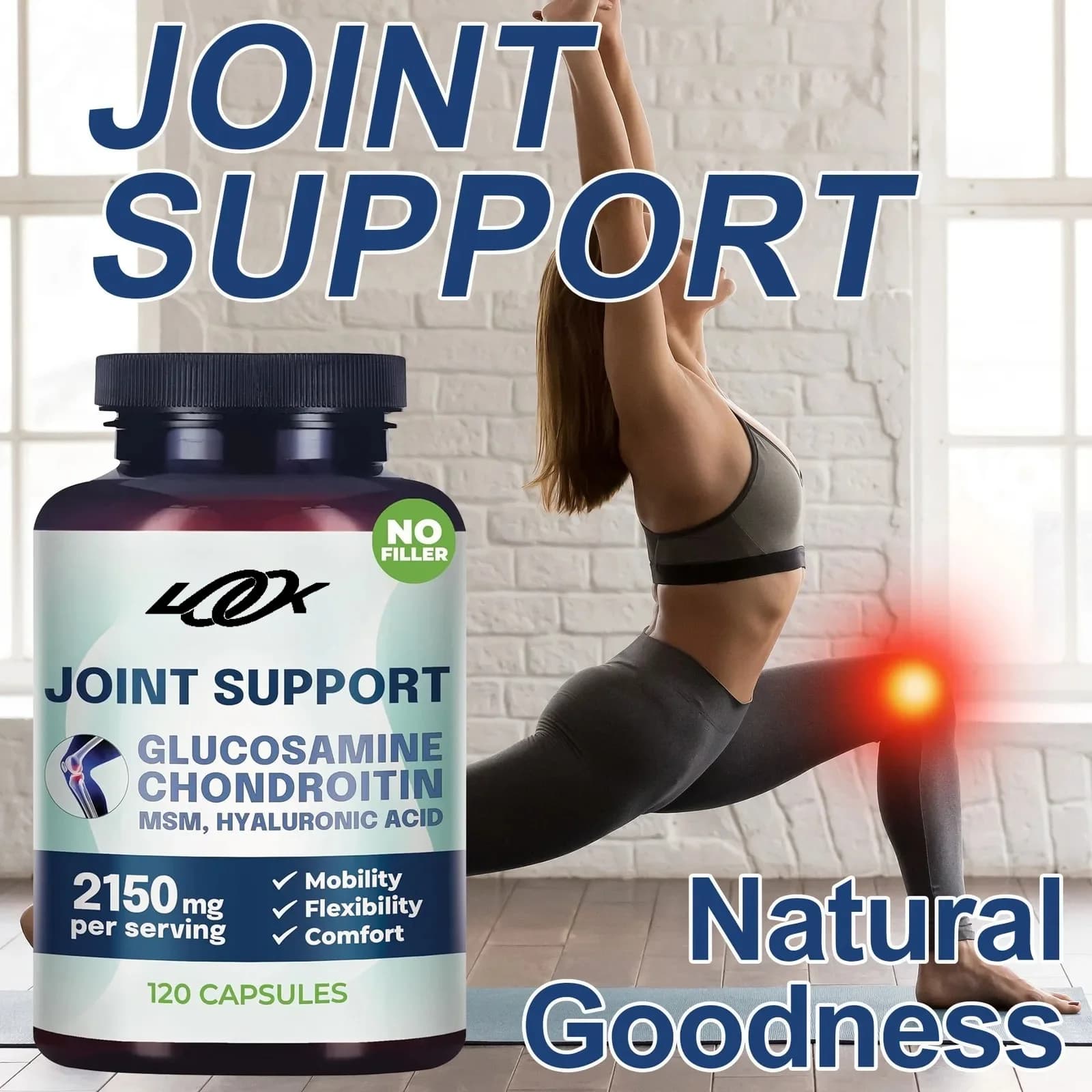 Glucosamine Condroitine MSM - Allevia il Disagio Articular - Integrator for the Support of Articulations for Men and Women, Vitamin to Triple Power