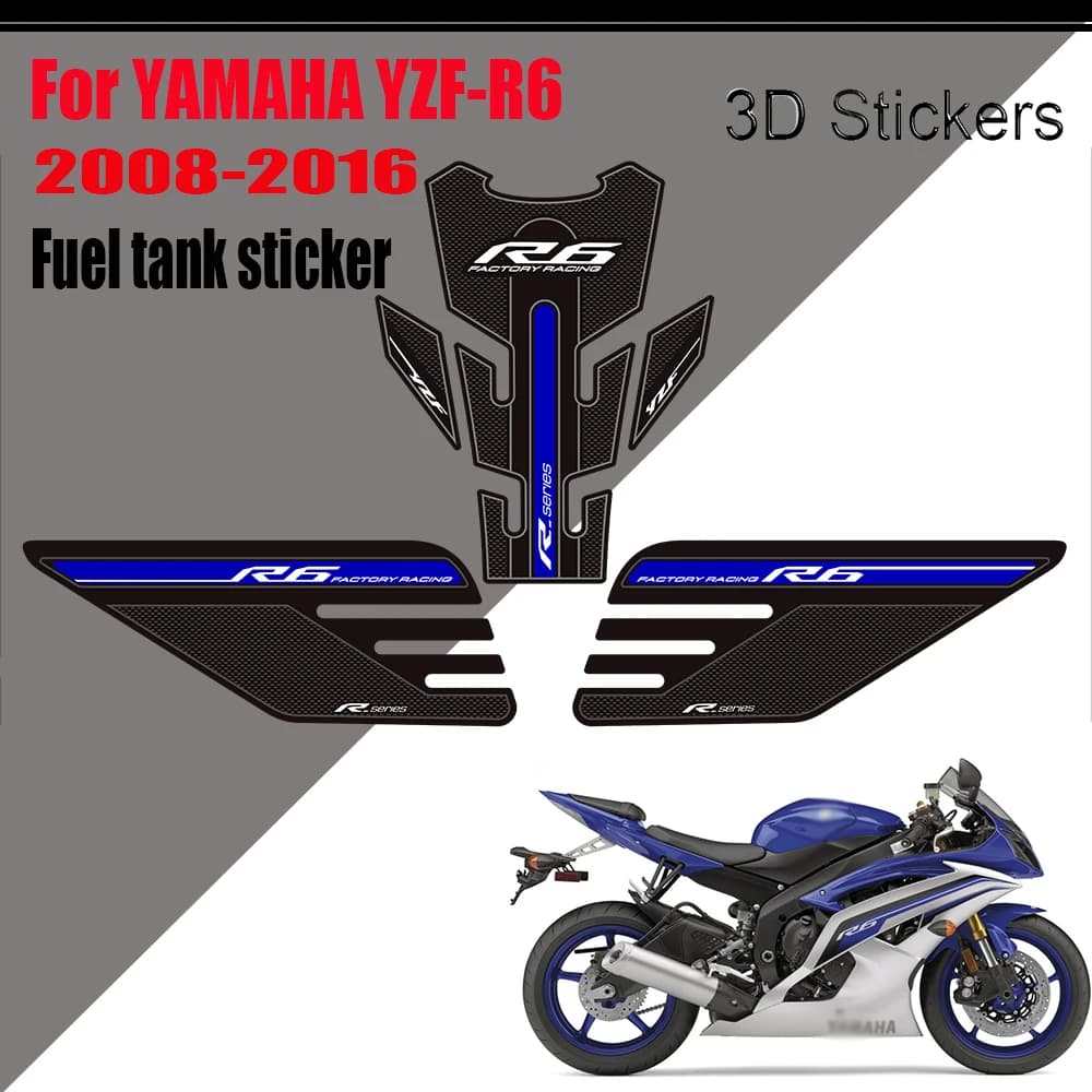 2008 - 2012 2013 2014 2015 2016 for YAMAHA YZF-R6 YZF R6 YZFR6 decal decal decals Protector Tank Pad Grips Gas Fuel Oil Knee kit