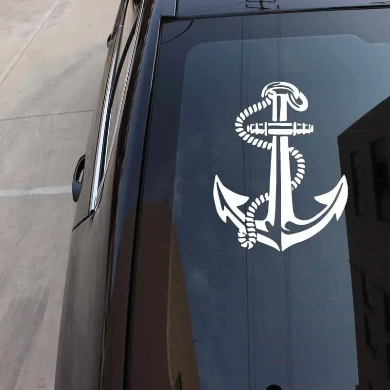 Nautical Seaman Style 3D Anchor Rope Graphic Weatherproof Sticker Decal 12×15cm For Vehicle Body Modification Decor