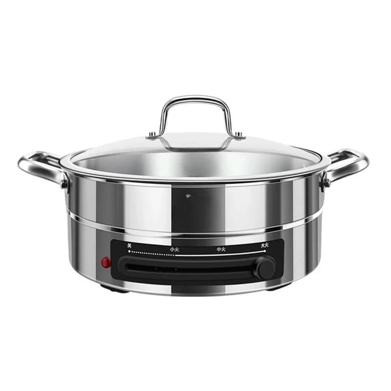 Electric pan, stainless steel, domestic use, flat bottom, pancake, in-depth, increase