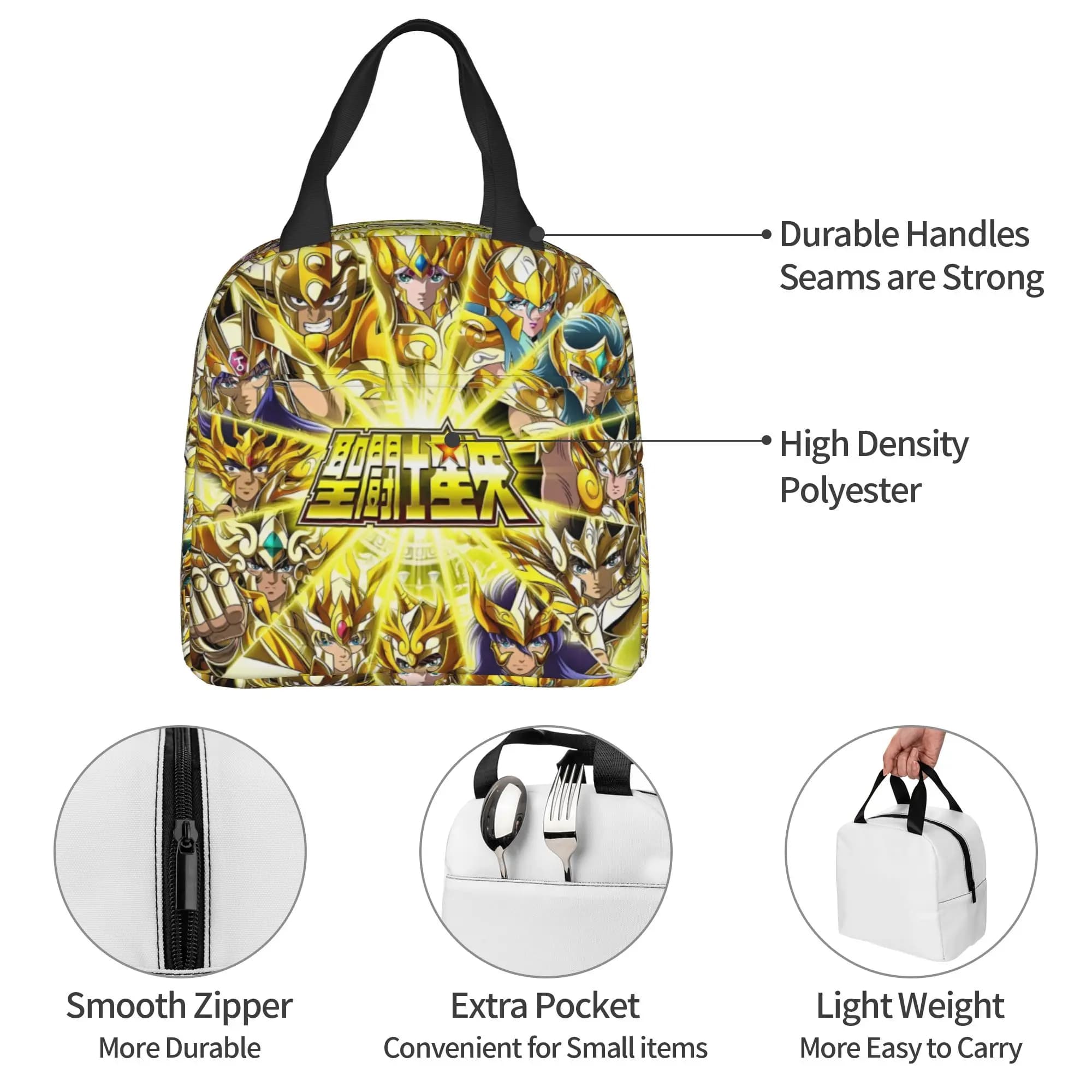 S-Saints S-Seiyas Thermal Insulated Lunch Bags Gentlemen of the Zodiac Portable Lunch Container Outdoor Storage Food Box