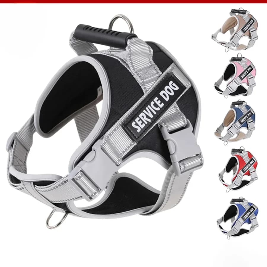 Adjustable Walking Dog Harness, Handle & Leash, No Pull Reflective Pet Vest, Soft Breathable Mesh, Suitable for Small & Big Dogs