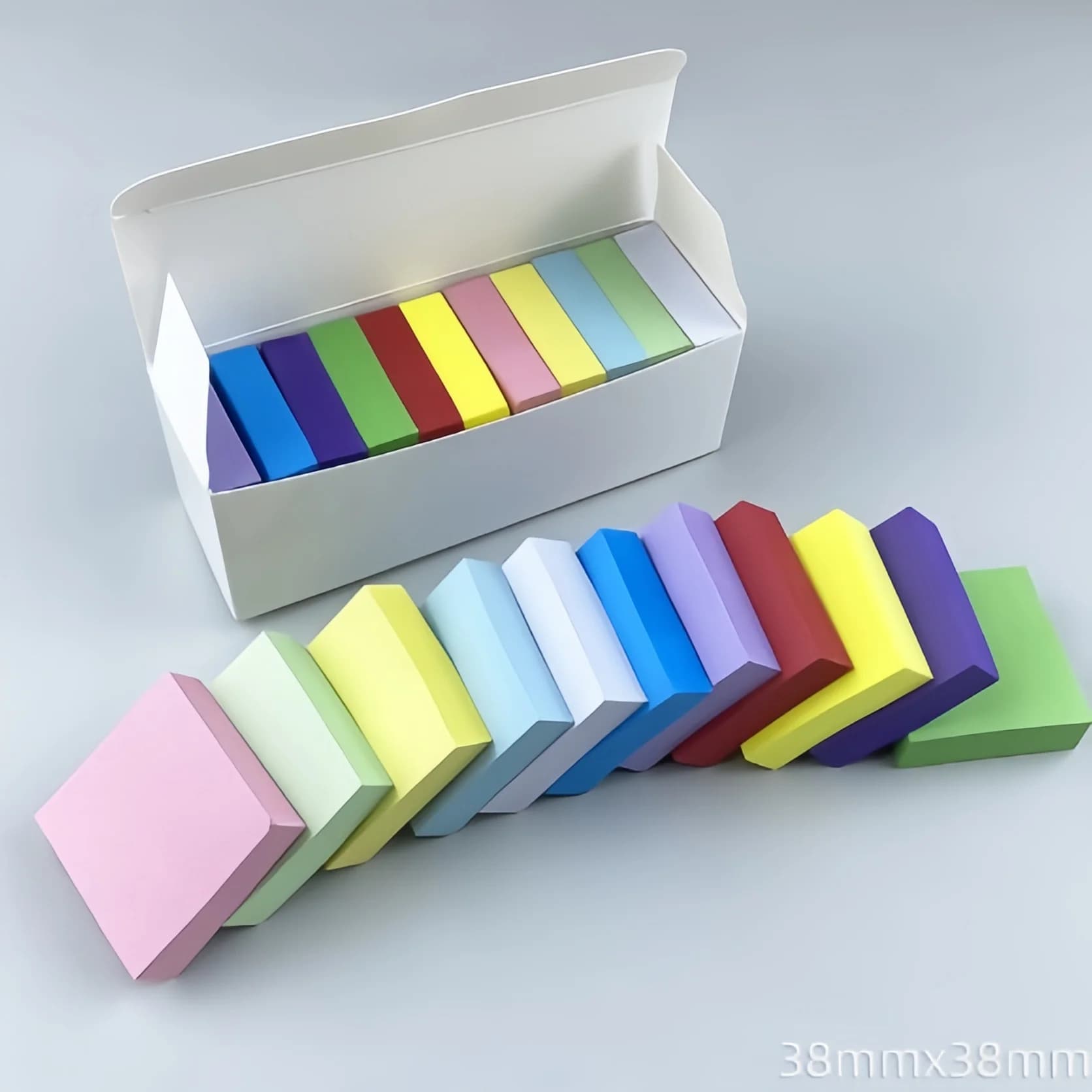 Set di note adesive colorate - Mini blocco note adesivo forte da 38 mm x 38 mm - Note autoadesive - per materiale scolastico per ufficio