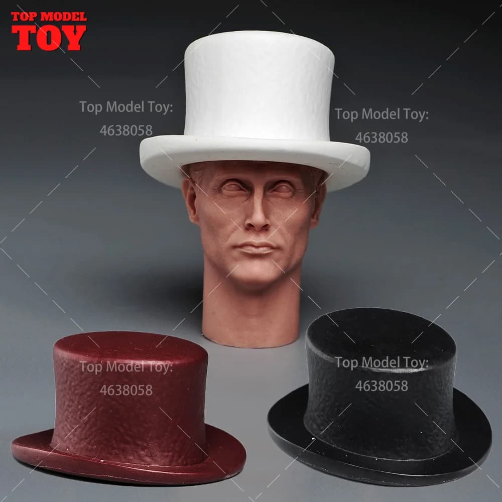 Cappello in scala 1/6 Cappello formale di moda classica Modello 59x29mm per bambole corpo action figure soldato maschio da 12 pollici
