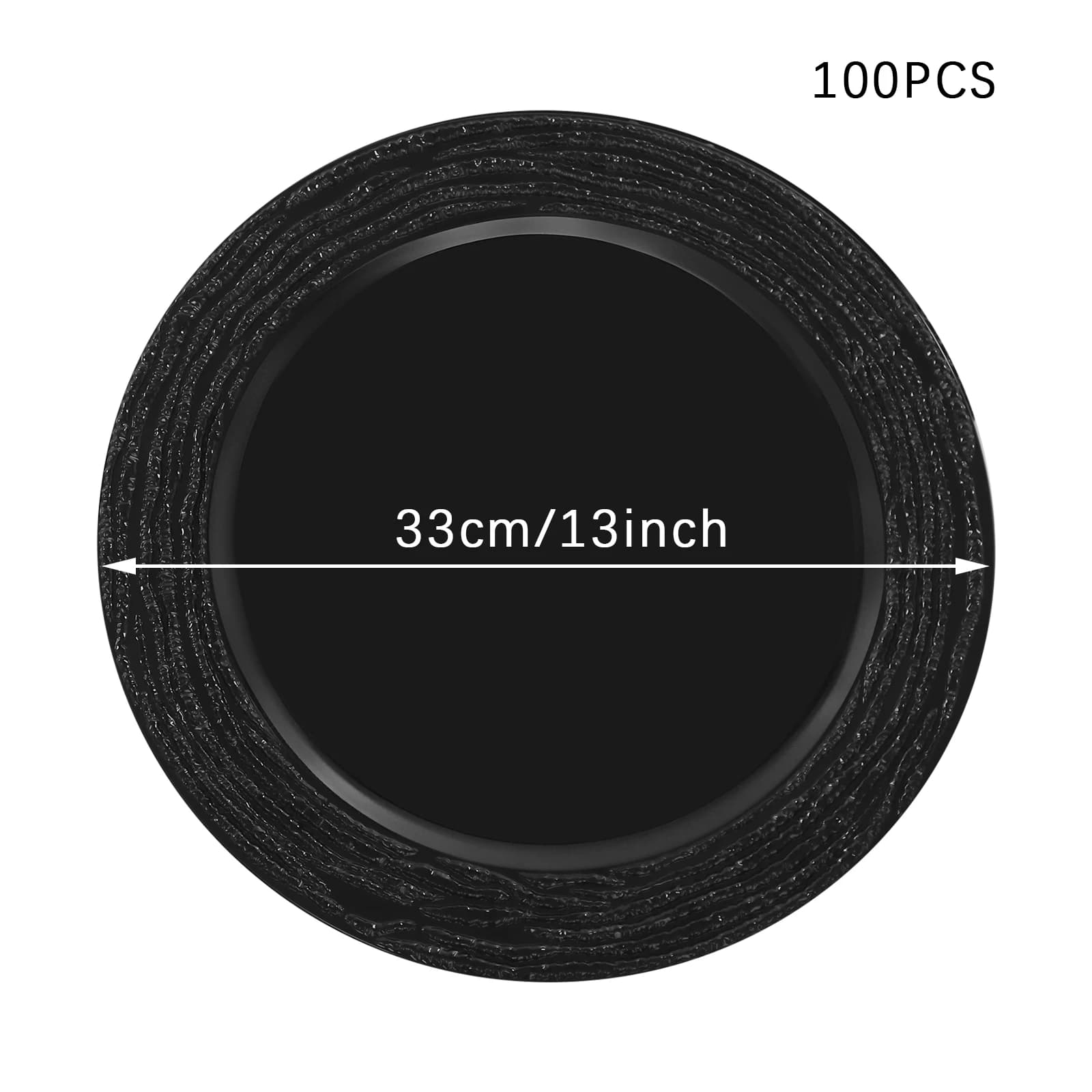 100 pcs antique black round charger plates for wedding table dinner party decoration