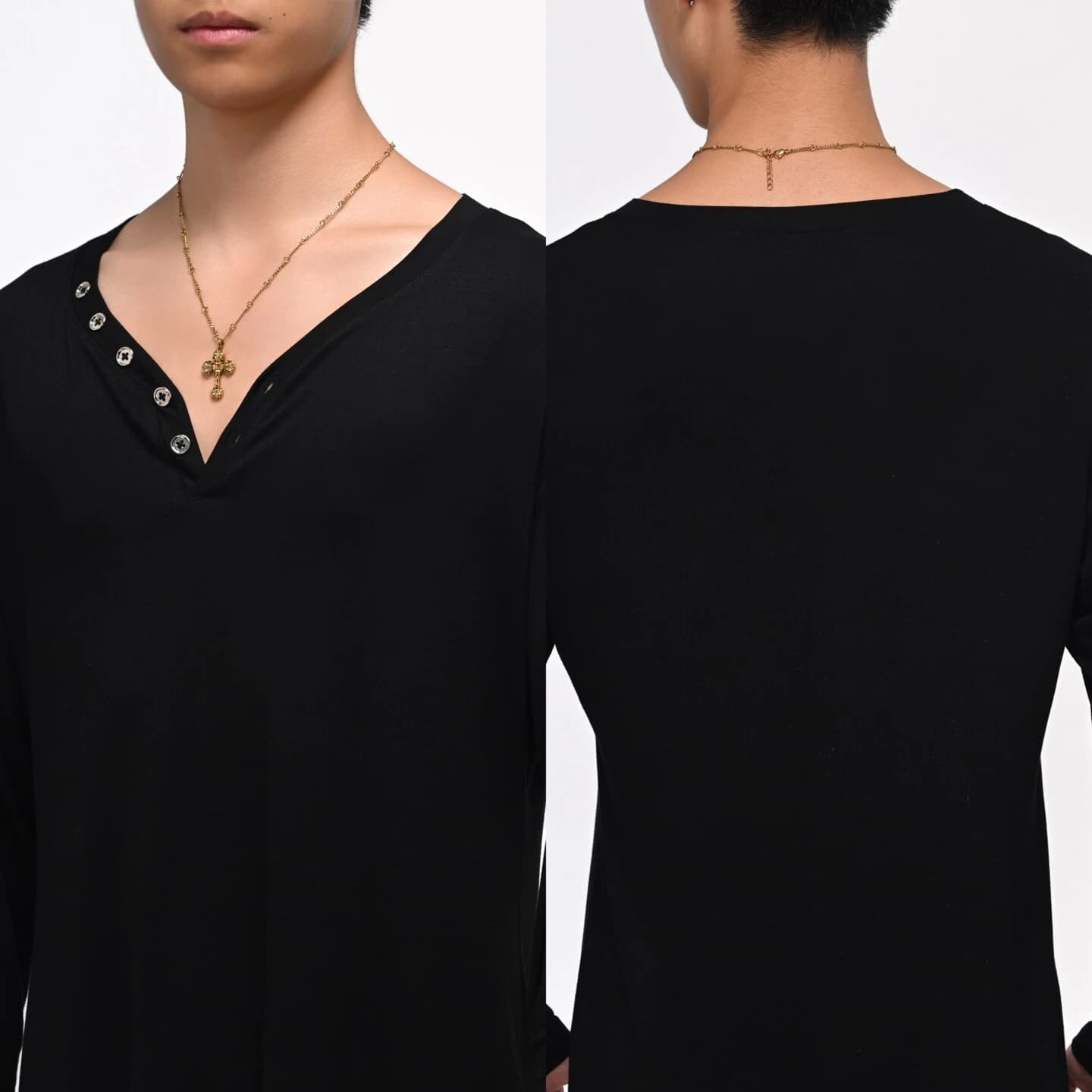 Abbigliamento da ballo latino Rumba per uomo, maniche lunghe, top neri, abbigliamento da allenamento per adulti, maglietta da allenamento per Cha Cha, Salsa DNV26289