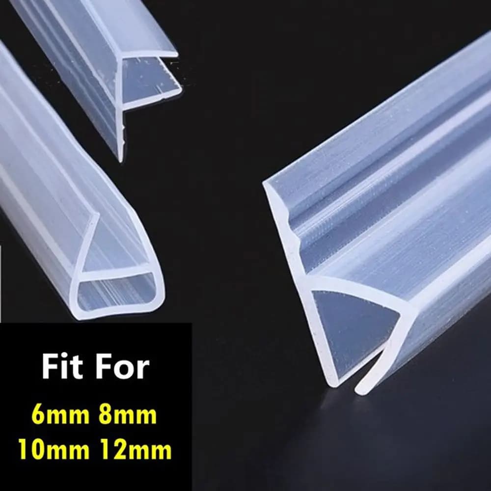 1M 6-12mm F U h Shape Glass Door Sealing Strips Silicone Rubber Window Glass Seal Strip Bath Screen Door Weatherstrip