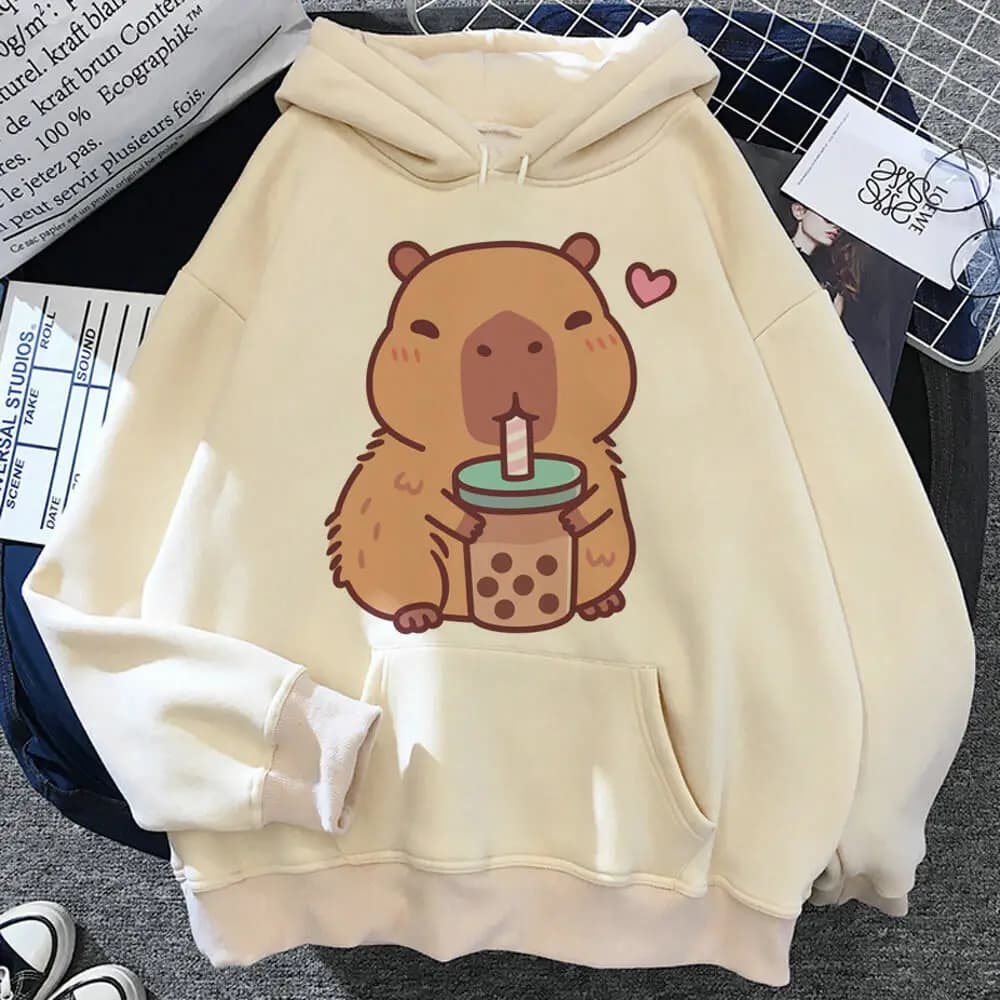 Capybara hoodie comfortable patterned patterned graphic funny harajuku girl tracksuits elegant graphic