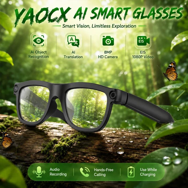AI Smart Glasses AI Translation Audio and Video Smart Calls Real-time Translation Anti-shake 1080P Electrochromic Smart Glasses