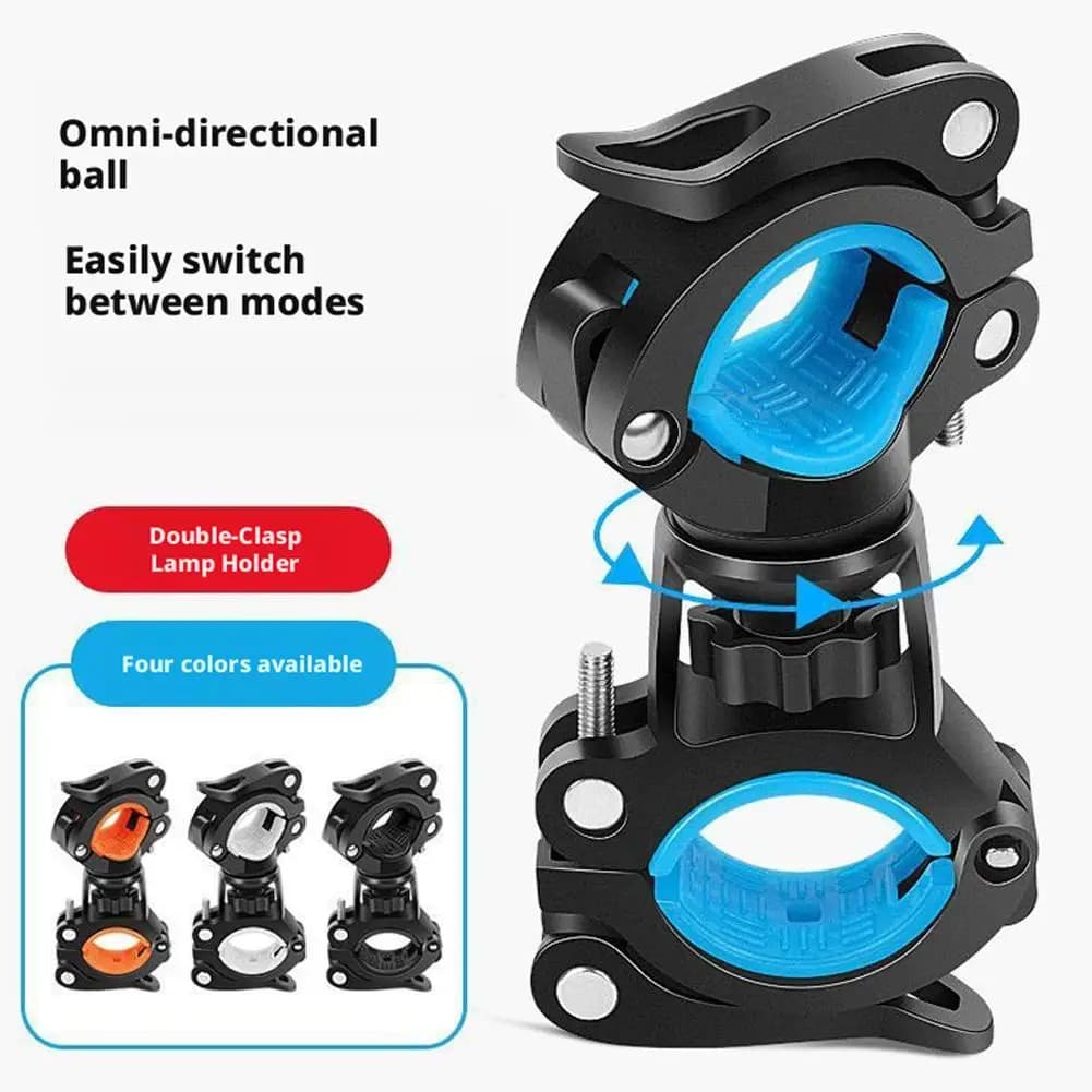 Universal Bike Flashlight Mount Adjustable Dual-Clamp Holder For Bicycle Handlebar Accessory Clamp For Mini Pump Night Riding