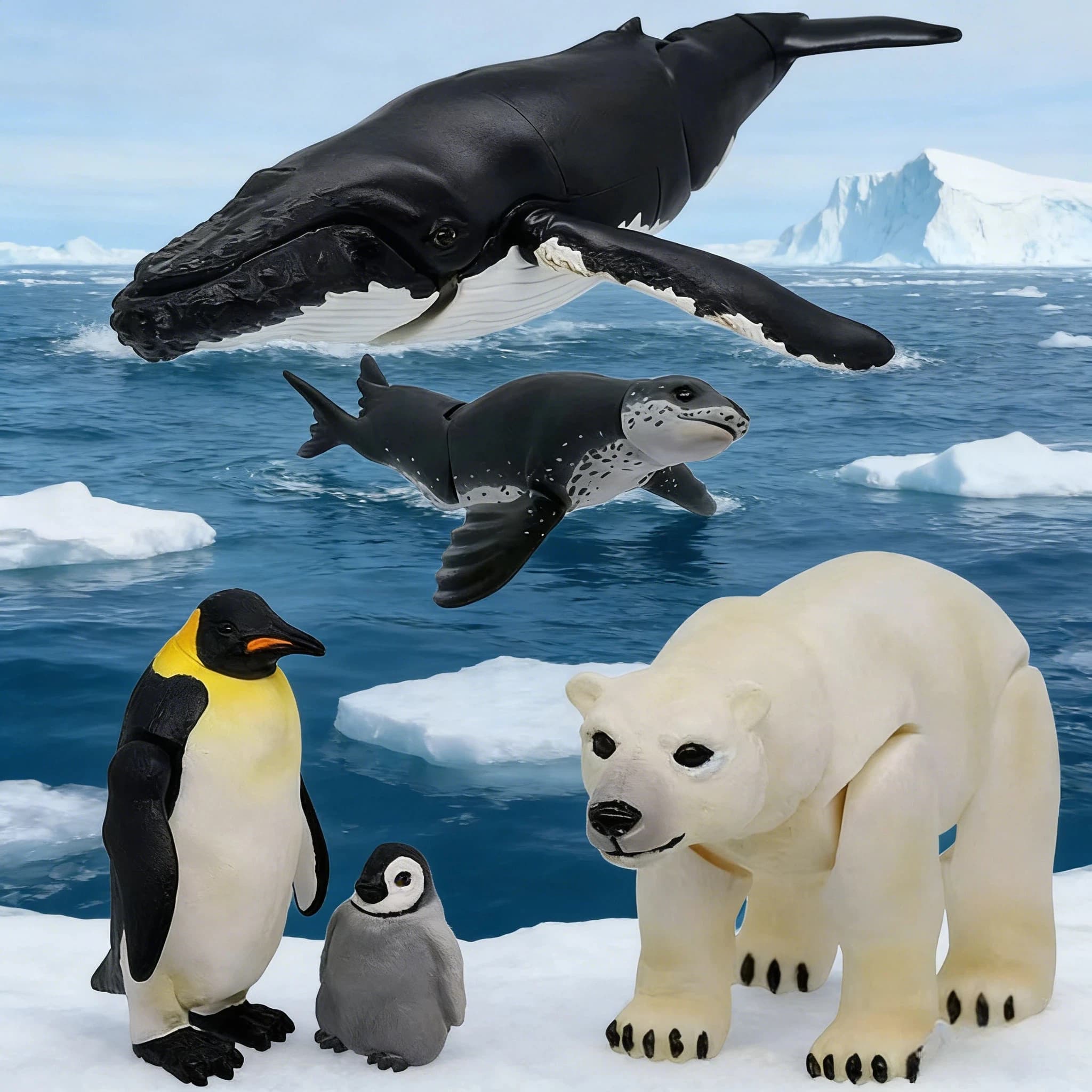 Nuovo Prodotto: Scatola a Sorpresa con Animali - Modellini di Balena Piegata, Orso Polare, Pinguino Imperiale, Foca - Ornamento da Scrivania, Regalo a Sorpresa, Souvenir