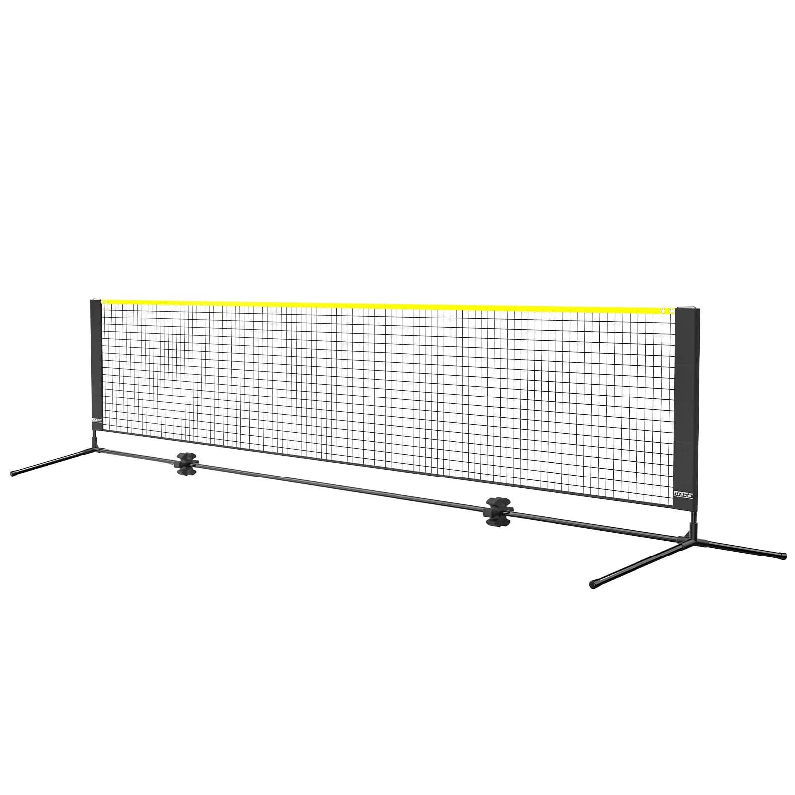 Rete da badminton, rete da pallavolo regolabile in altezza, rete da pickleball pieghevole larga 14 piedi, set di rete da tennis portatile facile da montare con P