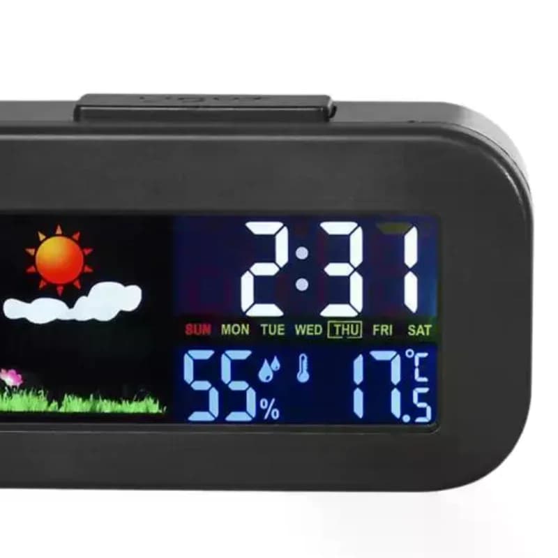 NUOVA Stazione Meteo Intelligente con Orologio e Display a Colori - Monitor di Temperatura e Umidità Retroilluminato per Camere da Letto di Bambini e Ragazzi/Dormitori