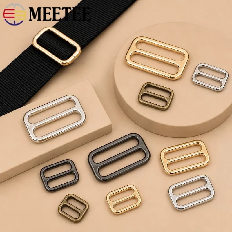 10Pcs 25/32/38/50mm Metal Tri Glide Slider Buckles Zinc Alloy Webbing Strap Adjuster for Bag Belt Harness DIY Hardware Parts
