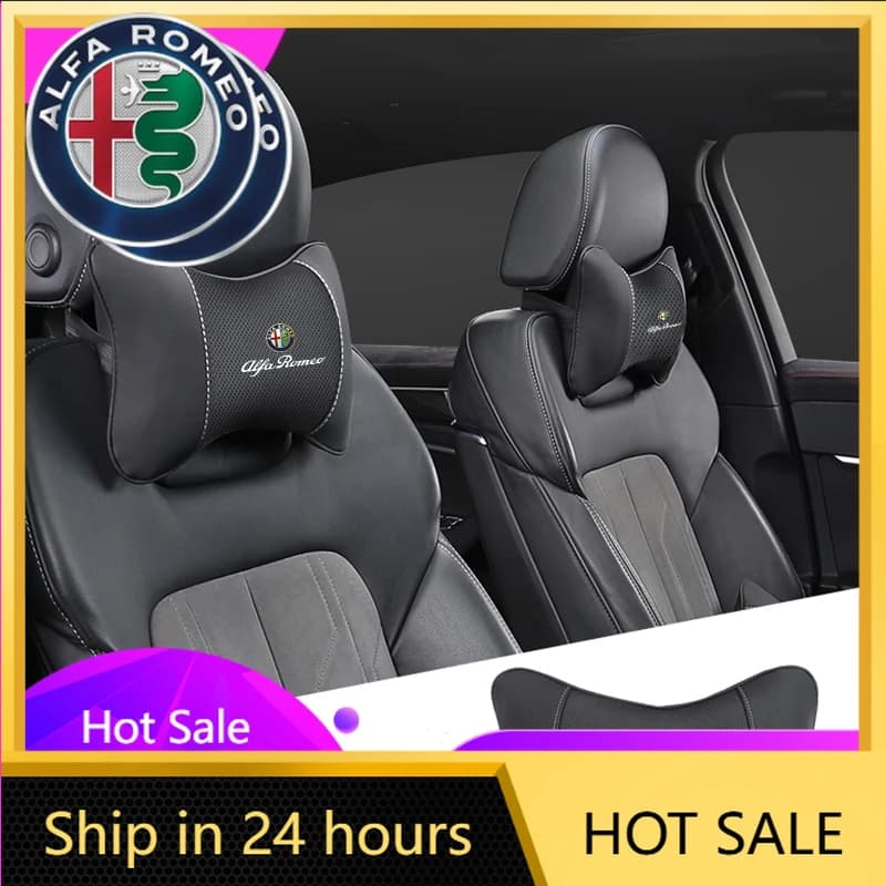 Adesivi per auto per Alfa Romeo, 1 pz, cuscino poggiatesta traspirante per sedile auto, accessori per Alfa Romeo 156 159 147 4C 8C 166