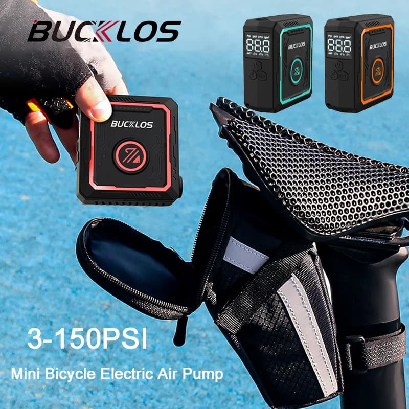 BUCKLOS Pompa di Aria 3-150PSI Gonfiatore Elettrico Miniera Portatile Moto Mtb Bici Da Strada Gonfiatore Dei Pneumatici Schrader Presta Valvola Parte