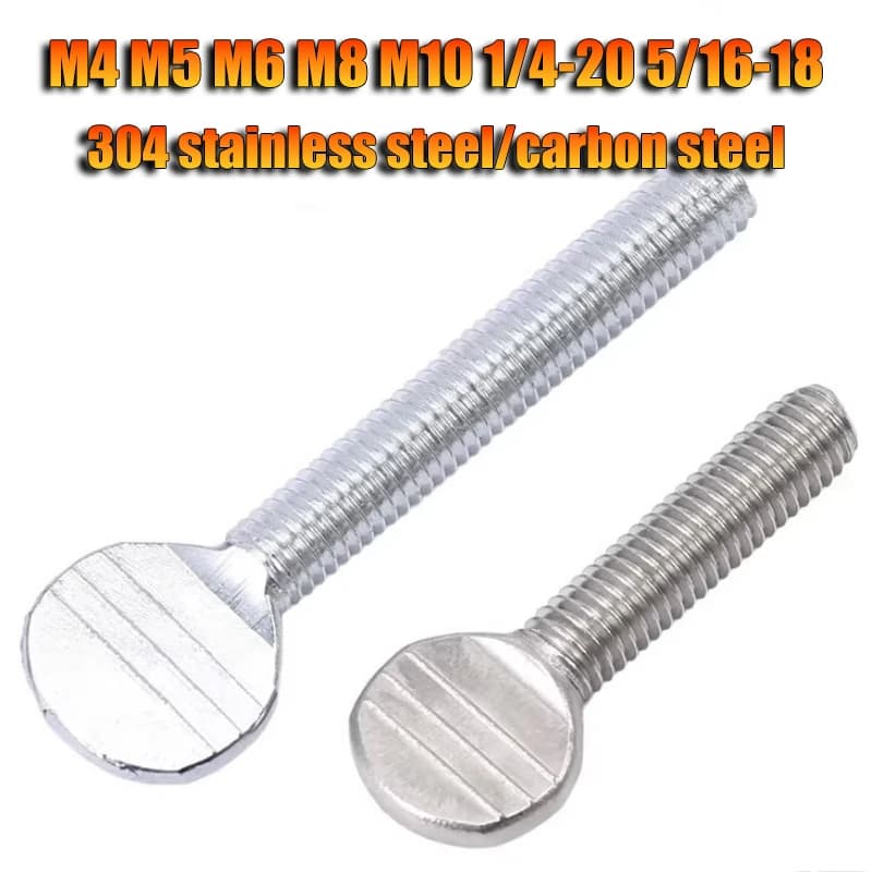 M4 M5 M6 M8 M10 1/4-20 5/16-18 304 Stainless Steel / Carbon Steel Zine Plated Hand Screw Table Tennis Racket Screw / Thumb Screw