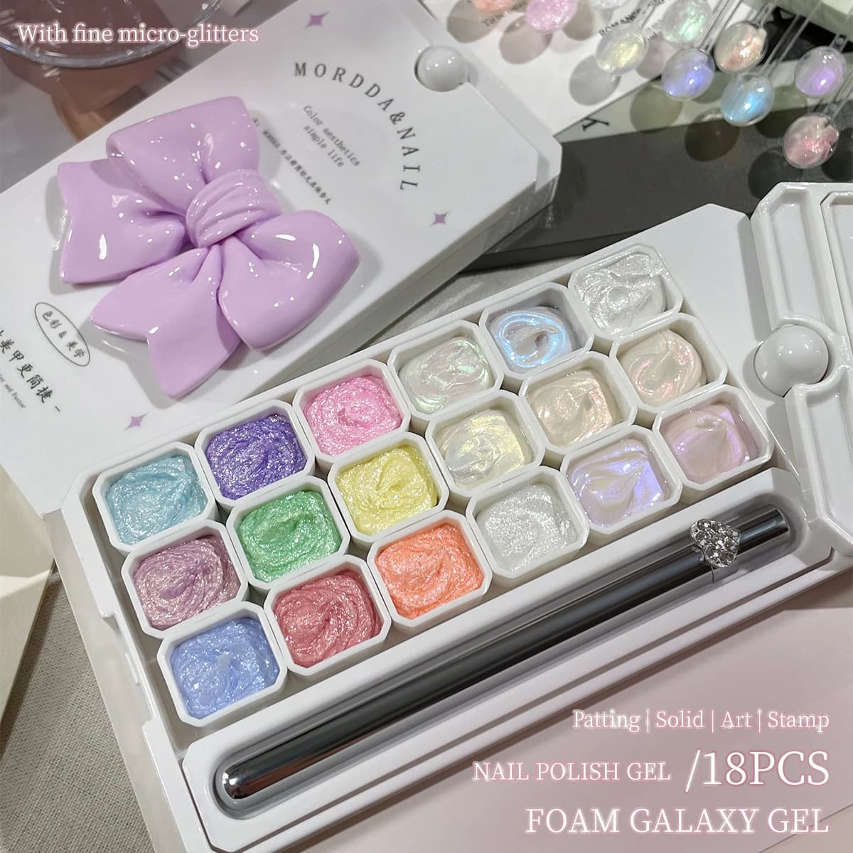 MORDDA 18 Colors Patting Gel Smudge Canned High Saturation Popular Semi-Solid Nail Polish gel Women's Salon Manicure DIY