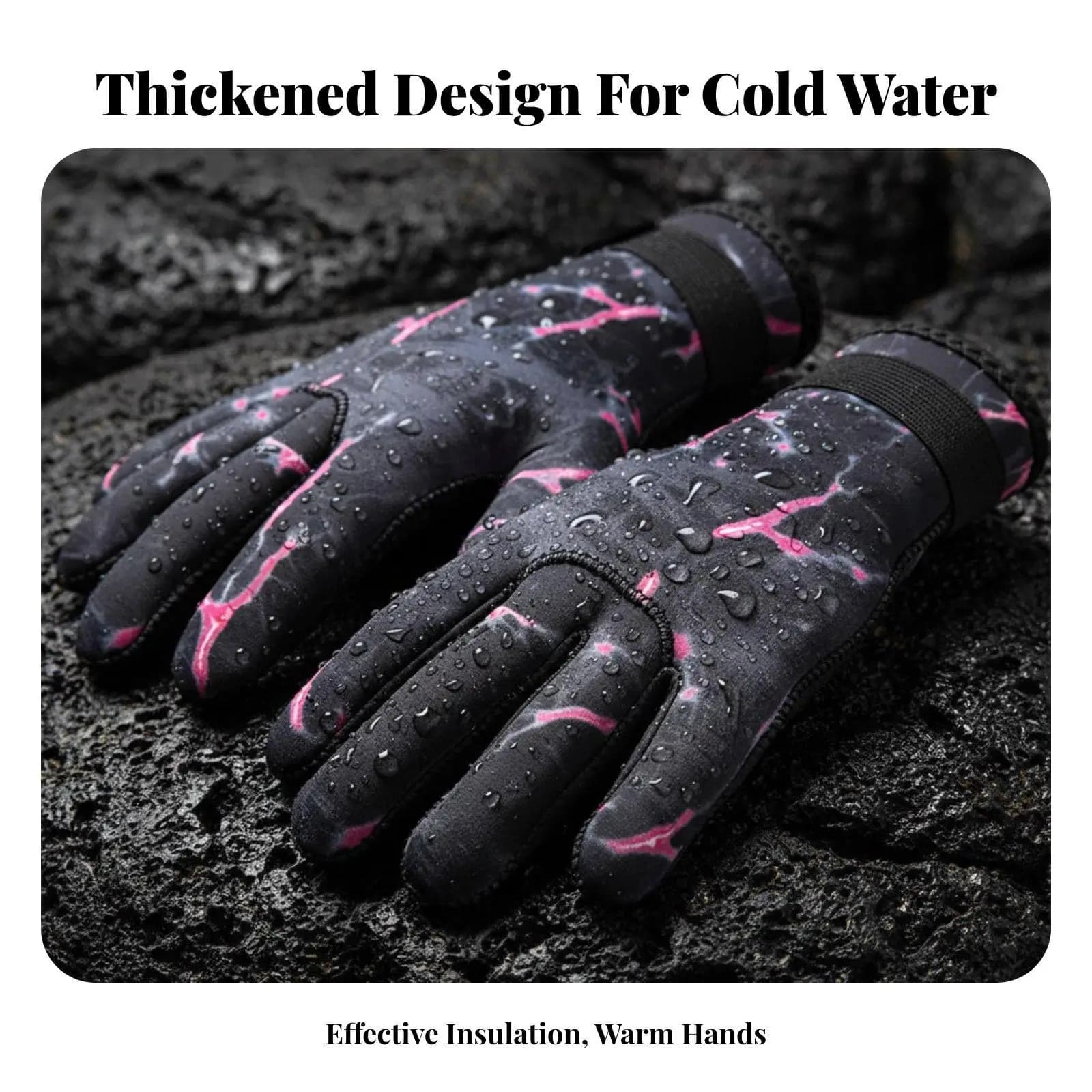 3mm Thermal Neoprene Dive Gloves for Winter Swimming Kayaking Snorkeling with Anti Slip Palm for Fishing Surfing
