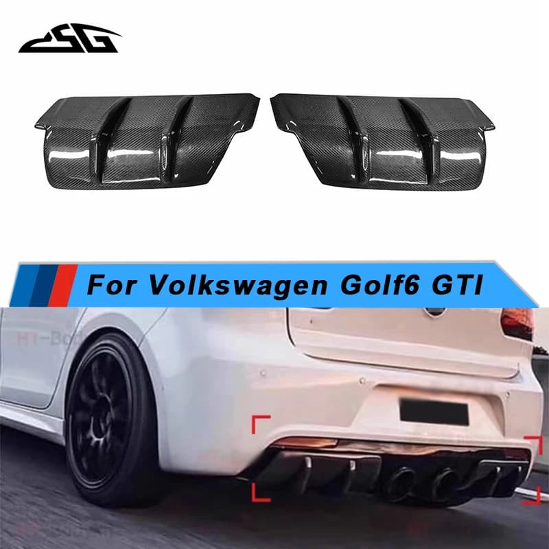 Per Volkswagen Golf 6 R20 Fibra di carbonio Paraurti posteriore Diffusore Lip Spoiler Distributore Labbro Protezione per il mento