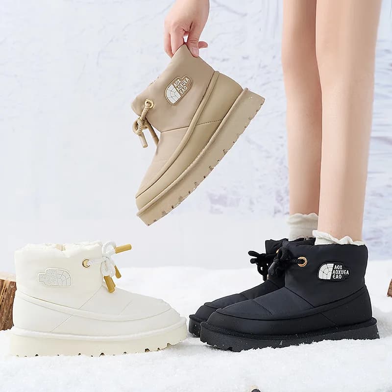 coppia Stivali da neve per donna scarpe invernali da esterno in cotone Scarpe invernali Stivaletti da lavoro da escursionismo antiscivolo in peluche caldo impermeabile