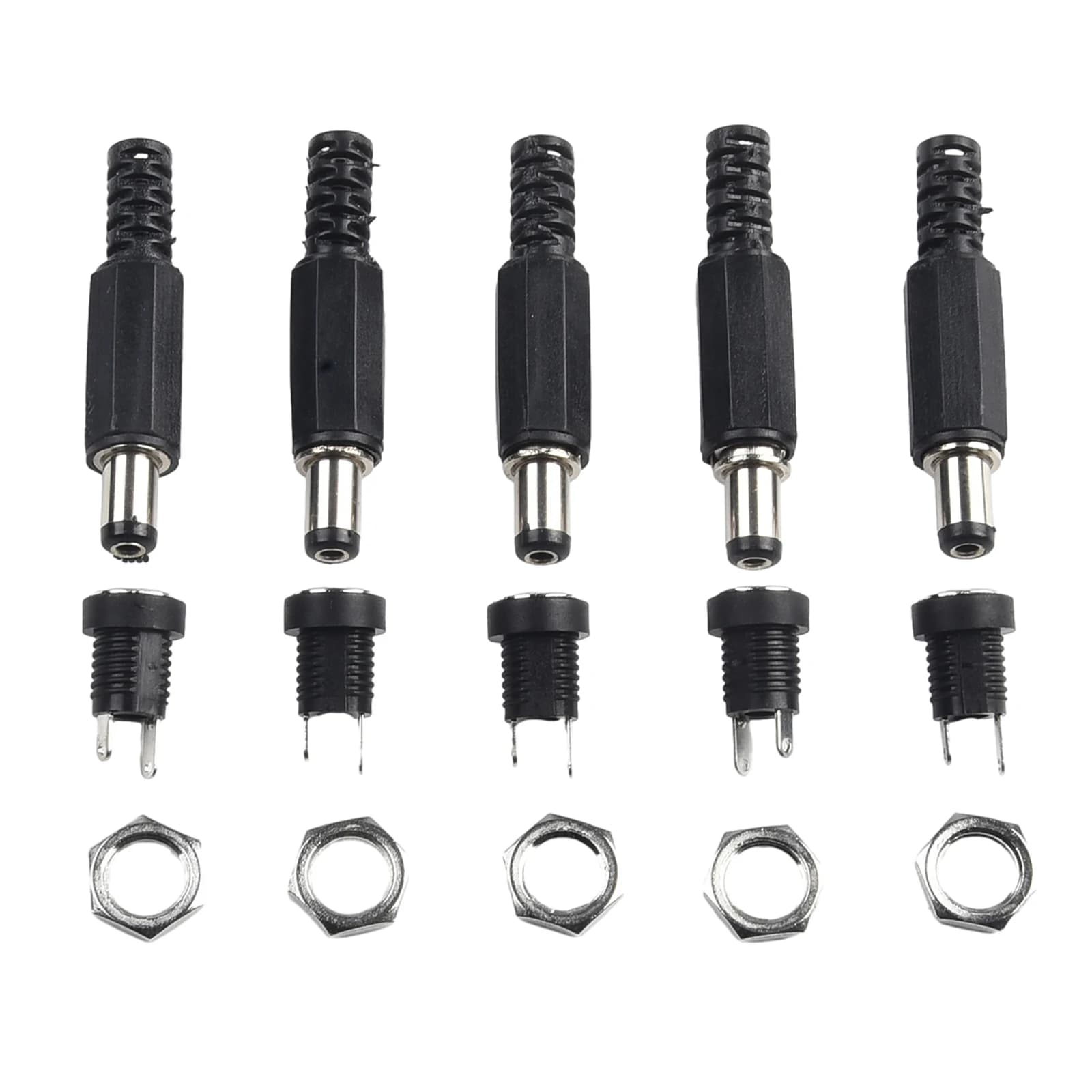 5 paia di connettori di alimentazione cc per laptop fotocamere DC 12V maschio femmina presa connettore di alimentazione Jack per montaggio a pannello