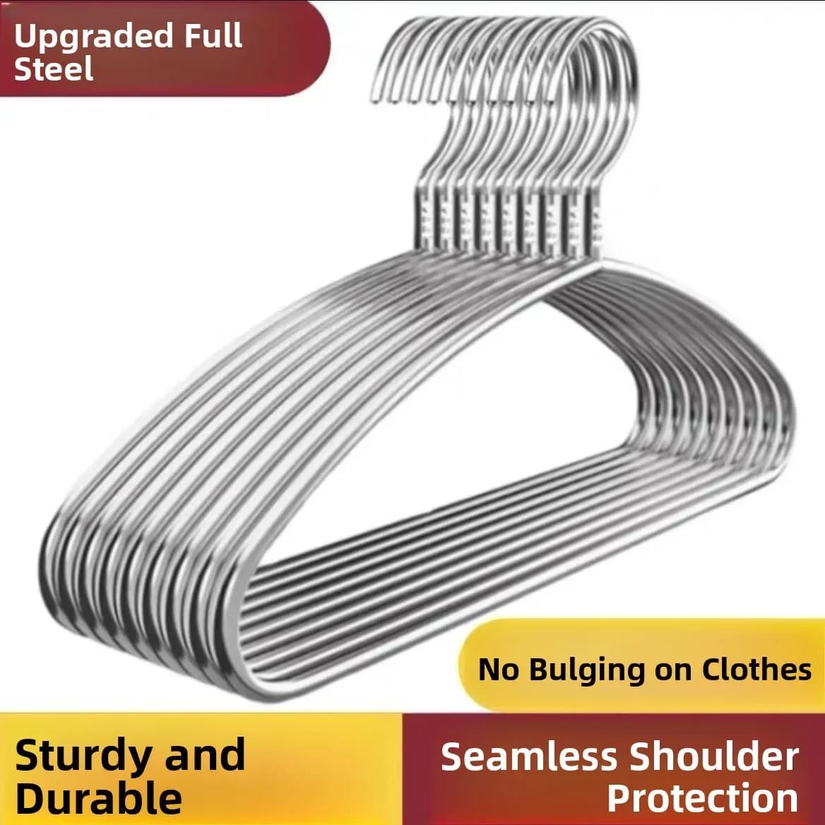Thickened Stainless Steel Seamless Clothes Hanger Home Use Hanging Clothes Rack Towel Drying Pole Shoulder Angle Protec...