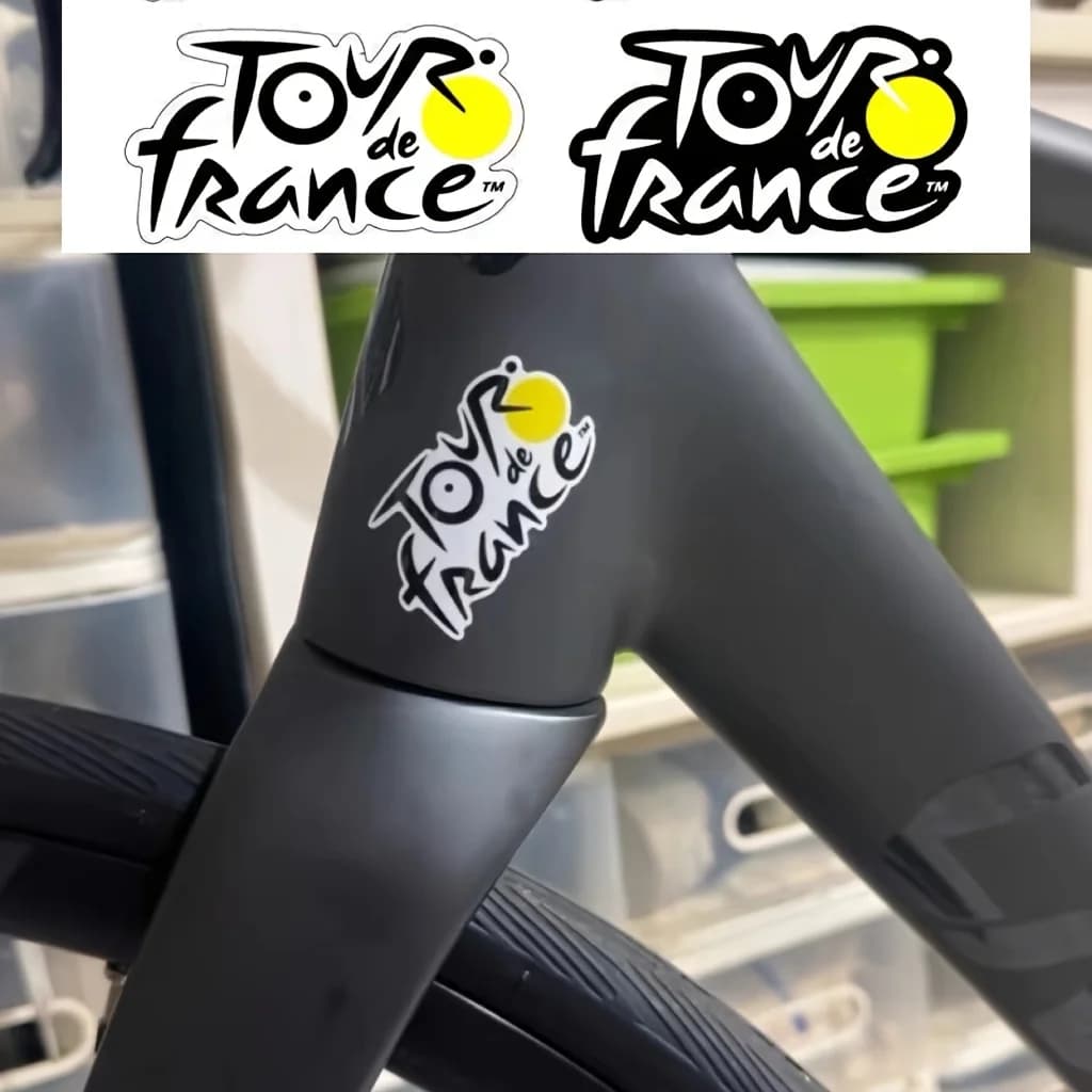 Cycling Race Themed Yellow Dot Vinyl Sticker Waterproof Decal for Road Bike Mountain Bike Laptop Decor