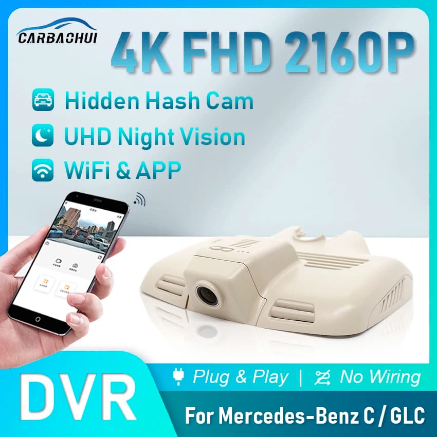 4K 2160P DVR for Car Plug and Play Dash Cam Camera UHD Night vision Driving recorder for Mercedes-Benz Class C GLC C260 C300