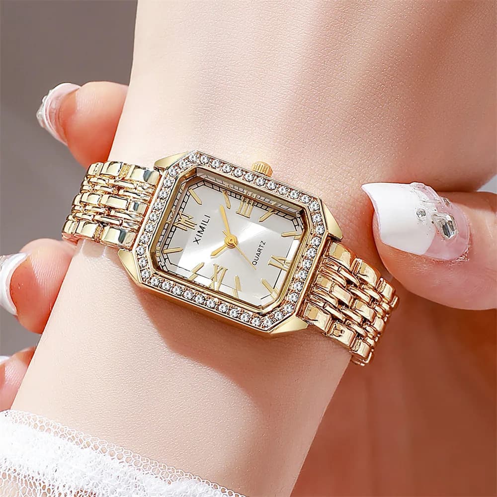 Women's Wrist Watch 2025 Lightweight Luxury, Elegant With Diamonds, Gold, Casual, for Studentesse, Fashion, Quartz