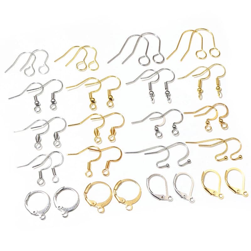 30-100pcs Stainless Steel DIY Earrings Hooks Clasp Findings Handmade Jewelry Making Accessories Earwire Accessories Steel 2030