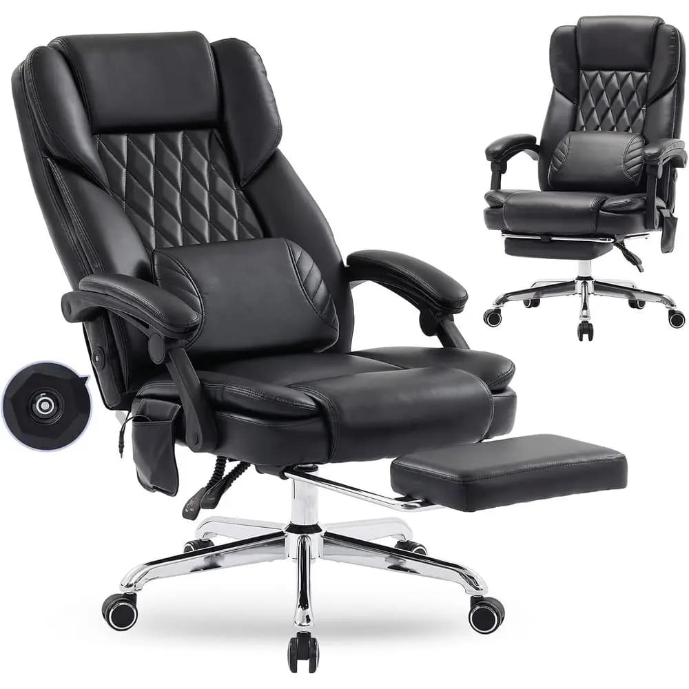 Ergonomic 500lbs Capacity Massage Office Chair with Footrest, 3D Kneading, 22.83 Wide for Big and Tall, Reclining Gaming Chair,