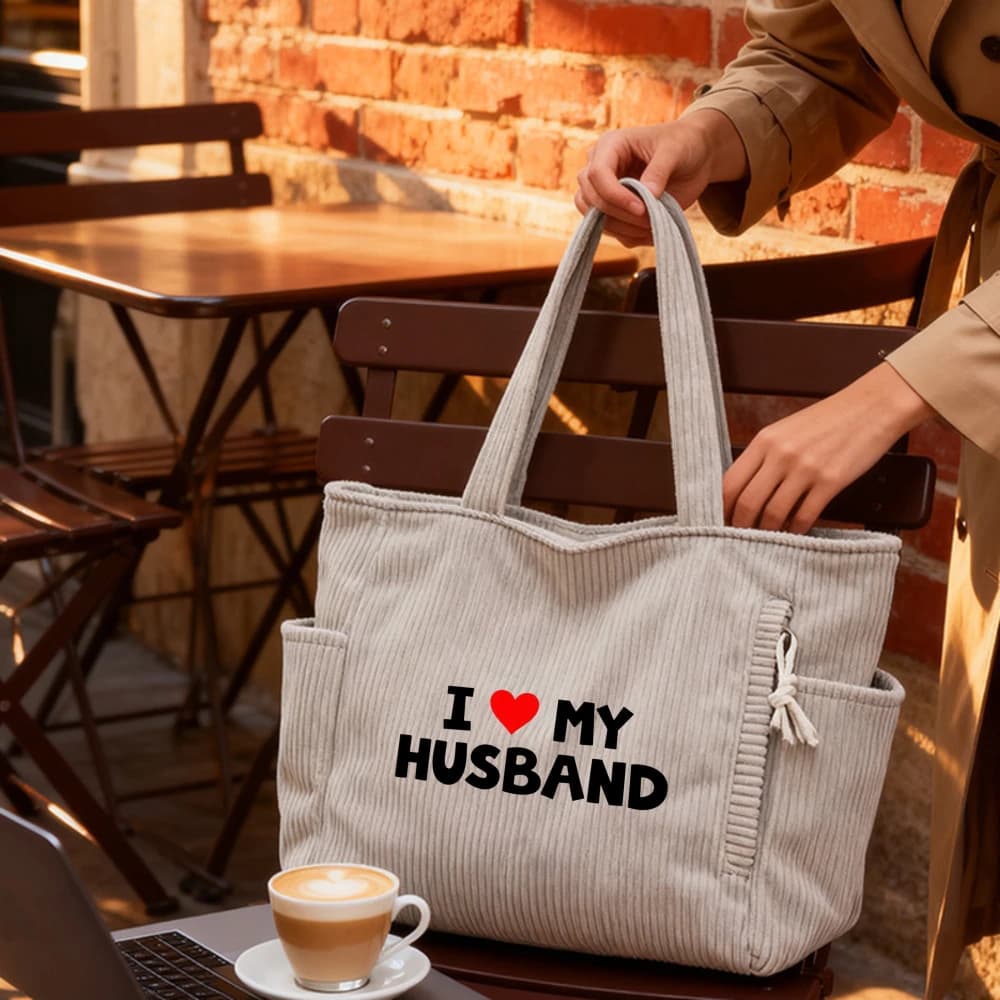 Women's velvet tote bag in ribbed velvet, pretty, casual and elegant, birthday gift, mother's party, anniversary, shopping, travel and everyday use.