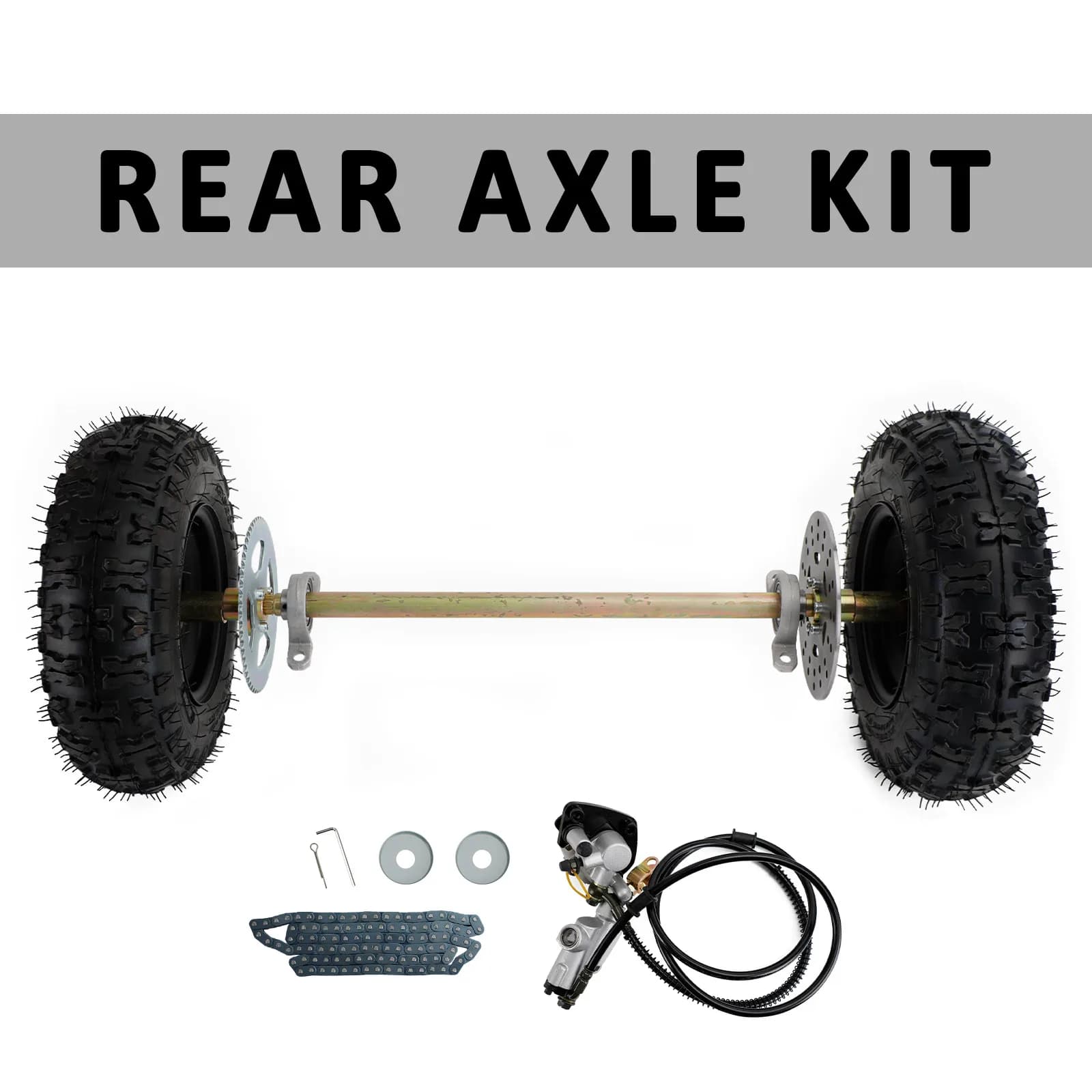 Kit mozzo ruota completo da 29 "per Go Kart Quad Trike Drift bike gruppo pneumatici asse posteriore