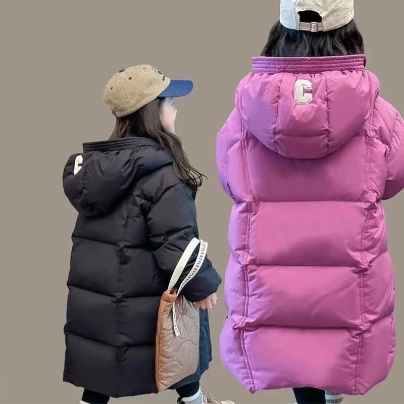 Ragazzi Ragazze Piumini invernali Adolescente Addensare Cappotti caldi con cappuccio Bambini Abbigliamento lungo casual Bambini Parka antivento autunnale