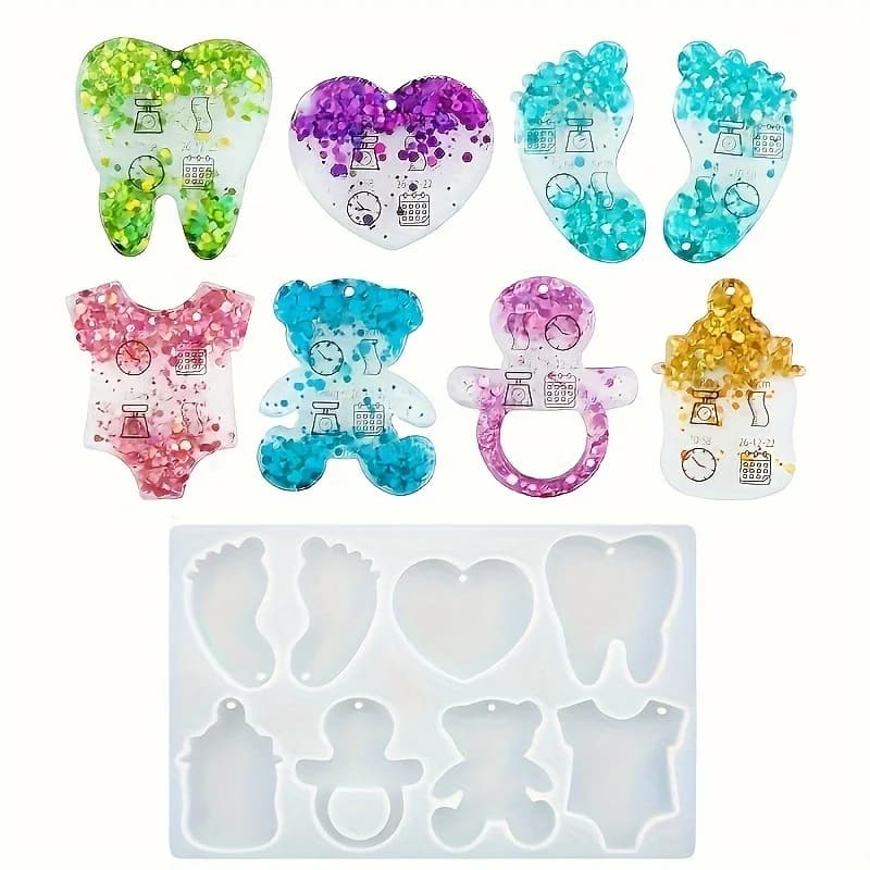 Foot & Love Pendant Keychain Silicone Resin Mold Craft DIY Mould Crystal Epoxy Resin Casting Molds Candle Concrete Molds