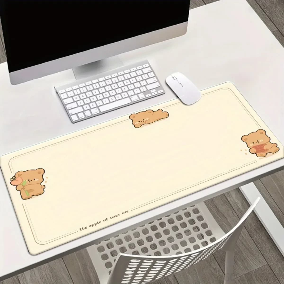 Tappetino per mouse con stampa orso, stampa HD, base in gomma antiscivolo, tappetino da scrivania multifunzionale per gaming, per ufficio e casa, ideale come regalo