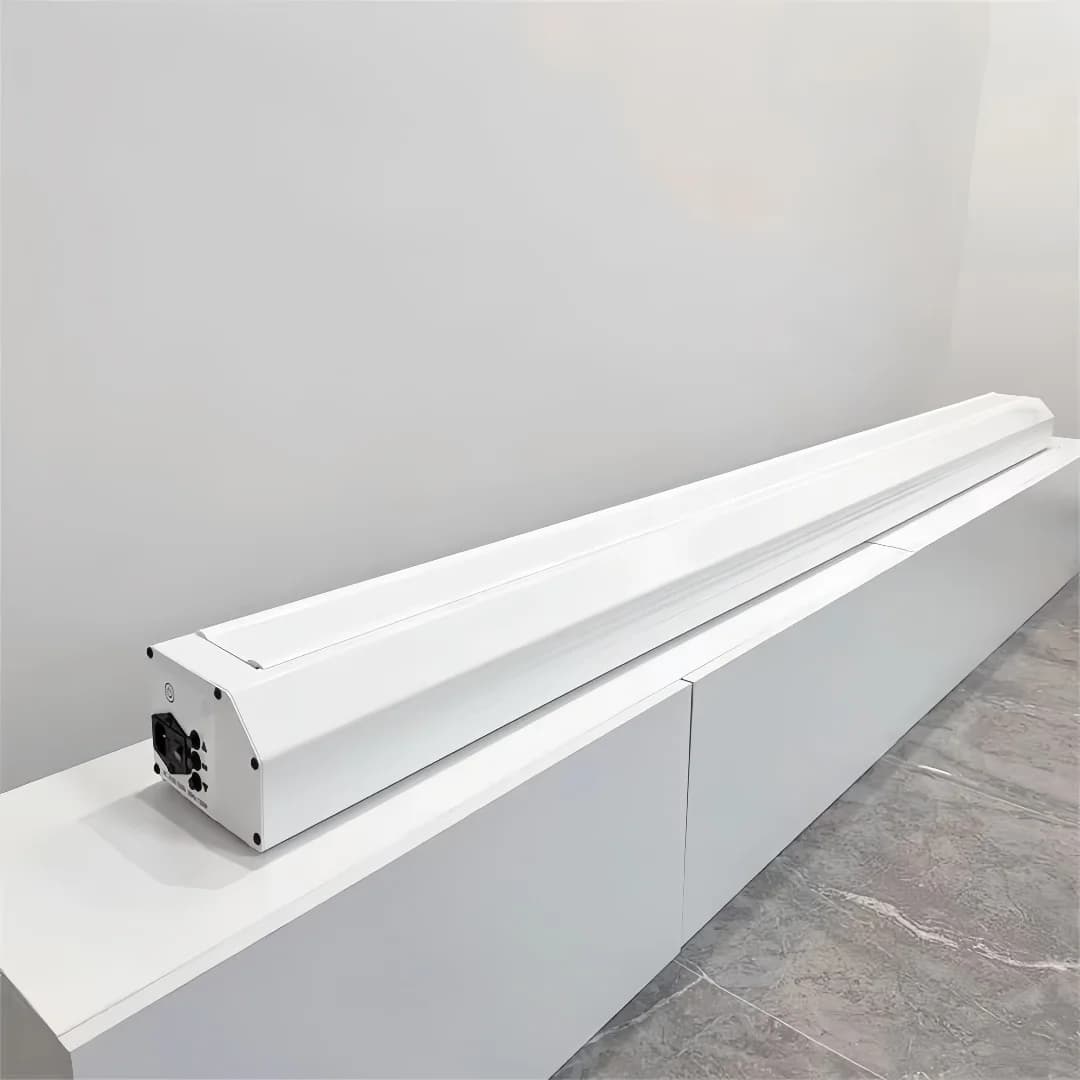 Pop Up Automatic Floor Rising Projector Screen White Matte Home Movie Theater with Voice APP Trigger Remote Control