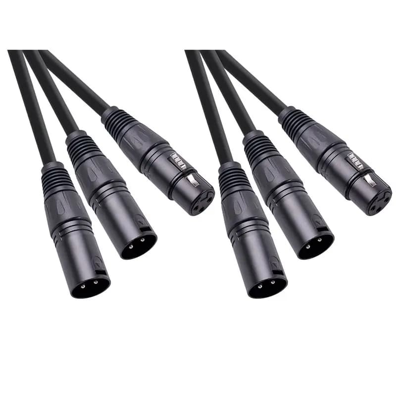 A33T-2X XLR Splitter Cable, 3 Pin XLR Female To Dual XLR Male Patch Y Cable Balanced Microphone Splitter Cord 50Cm