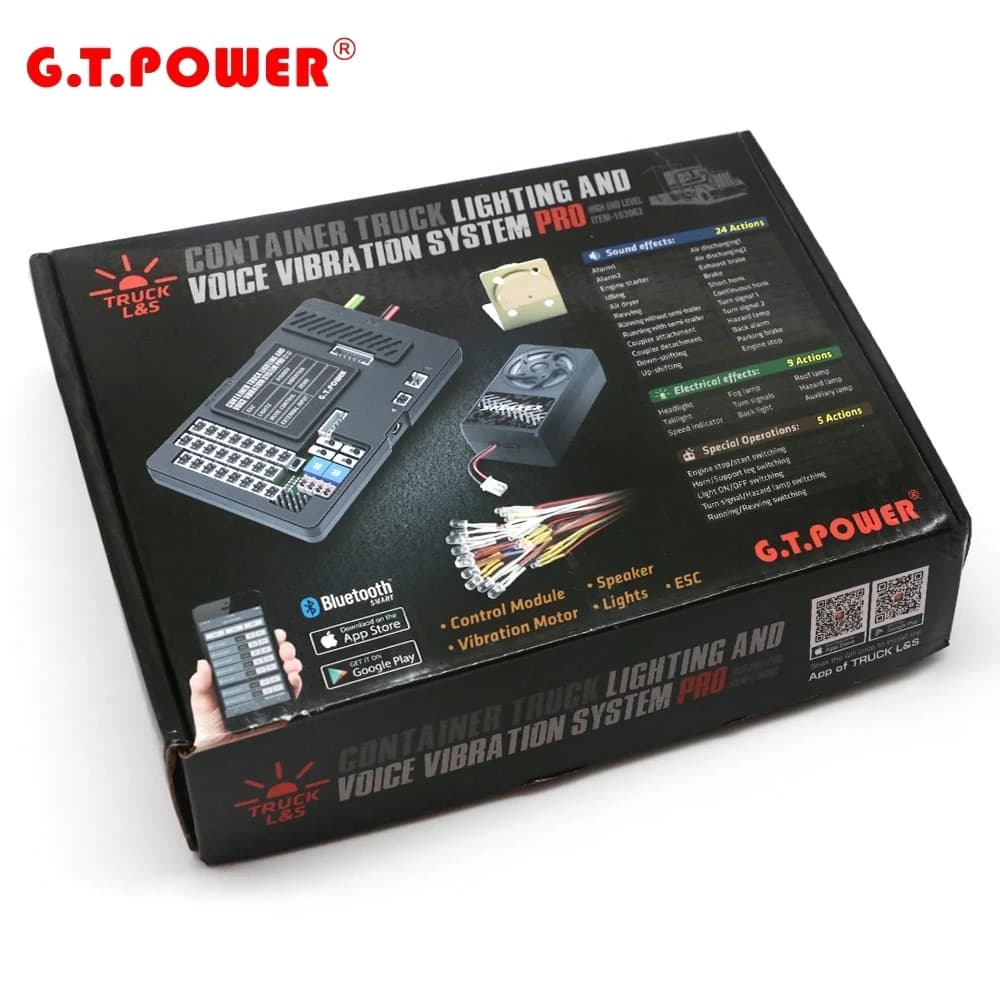 G.T.POWER Container Truck Lighting and Voice Vibration System Pro 30A For Tamiya RC4WD Tractor RC Truck Trx4 Toys New Year Gift