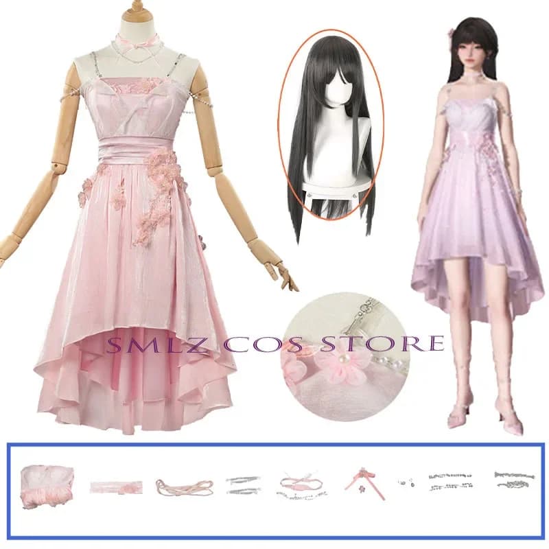 Flower Sea Hunter Pink Dress Game Love and Deepspace Princess Cosplay Skirt Accessories Set Outfits for Woman Anime Costume