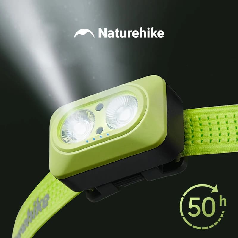 Lampada frontale Naturehike Lampada frontale ricaricabile a fascio largo con sensore di movimento Luce frontale impermeabile Escursionismo Corsa Riparazione Pesca
