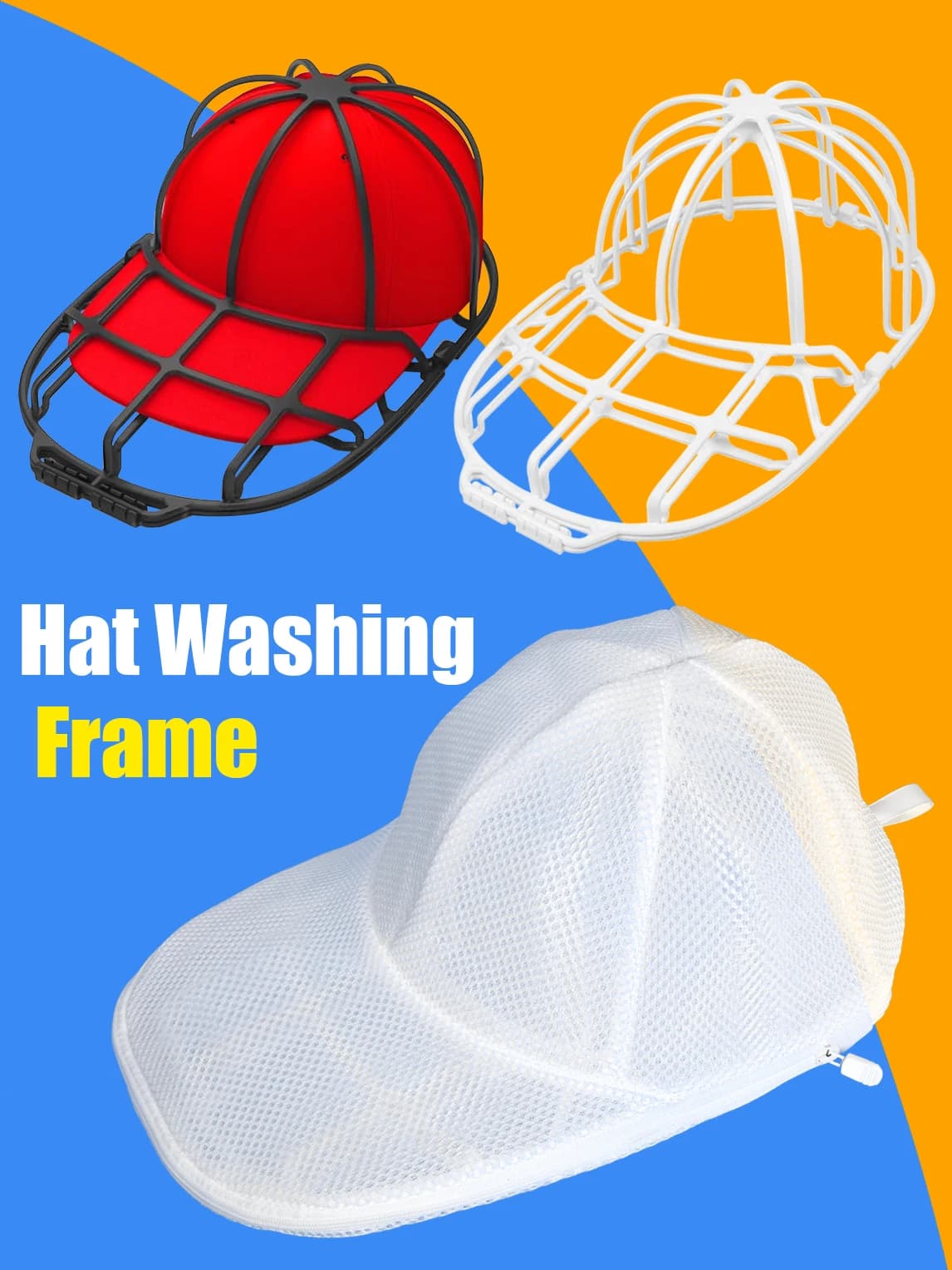Sacchetto Protettivo per Lavaggio Cappelli in Lavatrice, Borsa per Pulizia Cappelli Lavabile, Soluzione Anti-Deformazione per Conservazione Sicura dei Cappelli